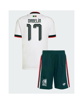 Billige Fotballdrakt Mexico Orbelin Pineda #17 Replika Bortedraktsett Barn VM 2026 Kortermet (med bukser)